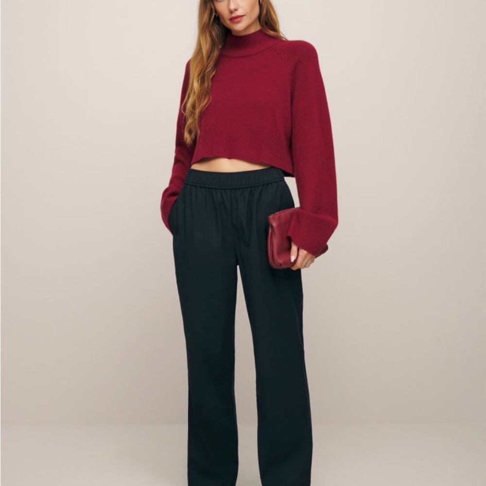 Reformation Juno Black Wide-Leg Pants, Size XS, NWT
